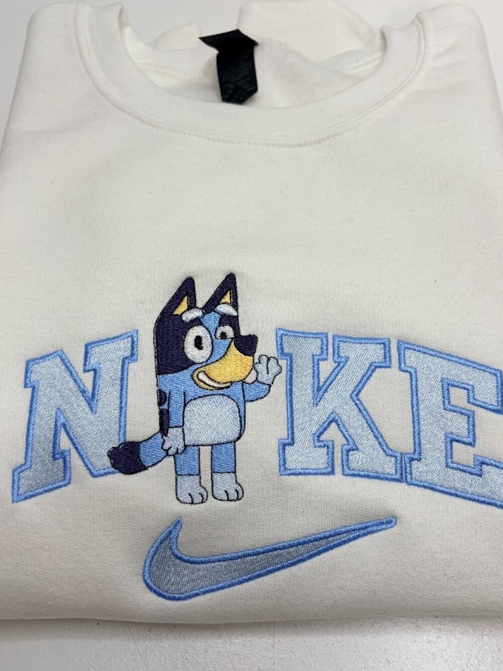 Nike Bluey Waving Embroidered Adult Unisex Crewneck Sweatshirt Dog Cartoon